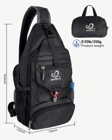 WATERFLY Packable Small Crossbody Sling Backpack Men Women Foldable Shoulder Chest Bag Daypack For Hiking Traveling