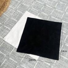 3pcs/5pcs Set Black & White Square Microfiber Glasses Cleaning Cloth, Super Fine Fiber Lens Polish Cloths, Dust Proof Lens Wipe In Bulk