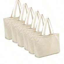 2/4/6/8/10 Peças Sacolas de Lona Branca, Sacolas de Presente para Reunião Anual, Design DIY, Minimalista Elegante, Sacolas de Presente para Damas de Honra e Casamento, Bolsas de Cosméticos, Bolsas de Viagem Simples, Bolsas de Maquiagem de Viagem de Grande Capacidade: O Companheiro Perfeito para a Beleza ao Ar Livre! Adequado para Casamentos, Aniversários, Praias e Feriados, O Melhor Presente para Família e Amigos. Esta Sacola Grande é Adequada para Estudantes, Volta às Aulas e Professores. É um Design Inovador, de Grande Capacidade, Sacola de Armazenamento Casual Portátil, Uma Sacola de Compras Ideal. - Bege - Visão 12