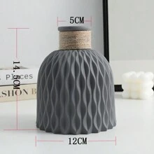 1pc Nordic Style Plastic Water Ripple Flower Vase For Home Decoration, Office Decoration, Floral Arrangements Gifts Birthday Graduation