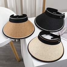 1頂夏季防曬帽,開頂寬邊遮陽帽,可摺疊、防紫外線,適用於騎行、遠足、運動等活動 - 彩色 - 查看 1