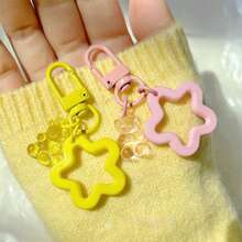 Cute 8pcs Bear & Star Shaped Keychain, Backpack Pendant, Small Gift For Friends Car Accessories Bag Charm School