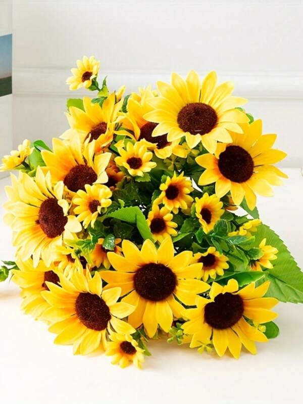 1pc/13pcs Sunflower Artificial Flower Decor For Home Bedroom Layout, Daisy Floral Farmhouse Style, Valentine Day, Gift Gifts Birthday Graduation,Fall Decor,Autumn