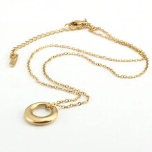 1 Miếng Váy rộng Vòng cổ mặt dây chuyền Thép không gỉ Xương quai xanh Chuỗi Thích hợp Đối với Của phụ nữ Mặc hàng ngày - Vàng - Xem 3