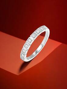 1 Miếng Tối giản Hình vuông Quý cô Nhẫn Với Duy nhất Sắp xếp Thiết kế , Thích hợp Đối với Mặc hàng ngày - Khối 0719 - Xem 5