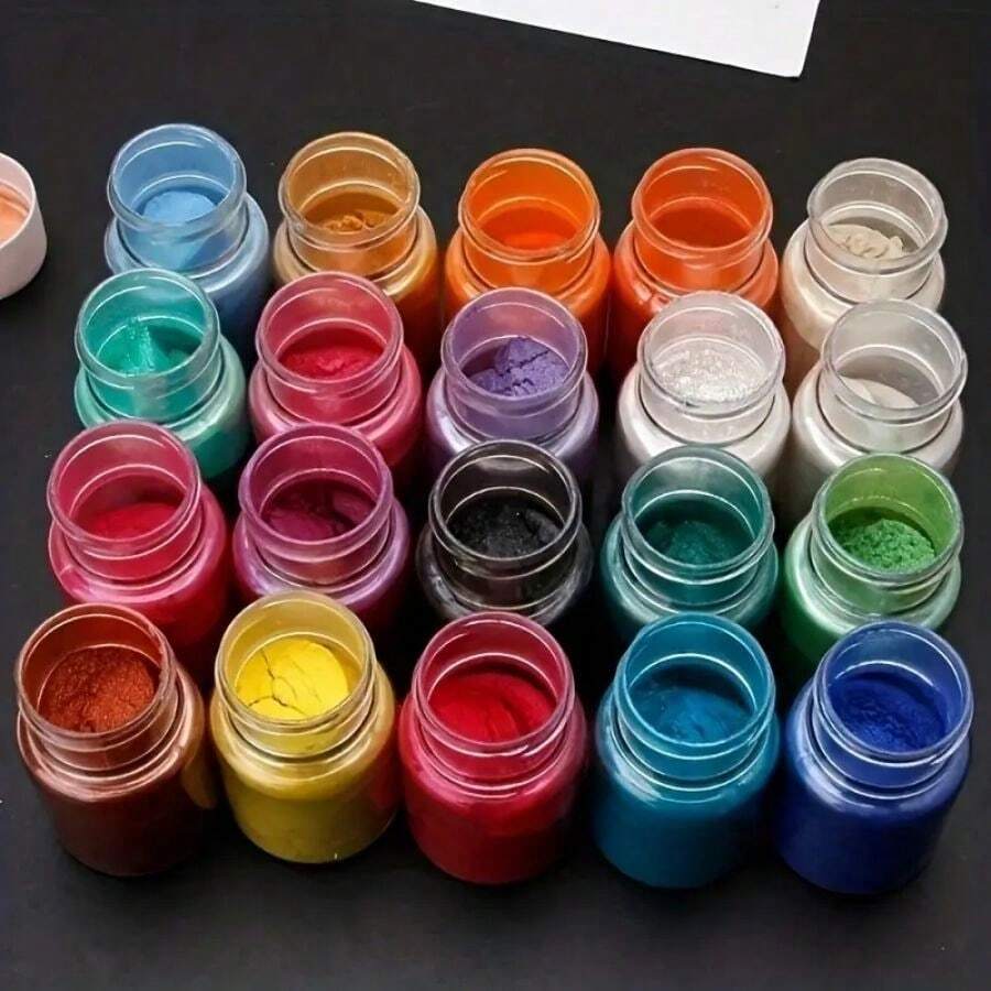 20 Colors/Set Resin Epoxy Dye Pigment Powder Mica Mineral Powder DIY Handmade Tool Set