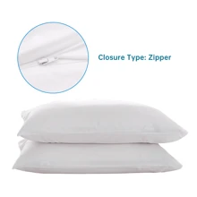1pc Zippered Waterproof Pillow Cover, Oil-Resistant Breathable Knitted Pillow Protector For Bed Sleeping Pillowcase