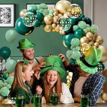 Bộ 50/136 vòng hoa vòm bóng bay màu xanh lá cây, bóng bay màu xanh ngọc lục bảo sẫm màu xanh lá cây xô thơm màu vàng kim loại cho tiệc sinh nhật Wild One Jungle, tiệc mừng em bé, tiệc Woodland, ngày lễ Thánh Patrick, Giáng sinh - Nhiều màu - Xem 7