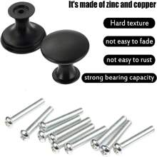 6入組古銅色/黑色旋鈕手把,30mm黃銅圓旋鈕,適用於櫥櫃抽屜廚房浴室櫥櫃家居辦公室家具 - 彩色 - 查看 5