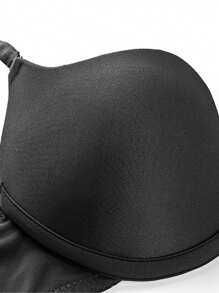 Sujetador con aumento de pecho con copas con relleno y diseño de escote bajo, lencería para mujer - Negro - Ver 7