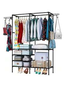 FOUND HOME Rack Perchero Piso Closet Armable Organizador Ropa Colgador RP-03 - Negro - Ver 2