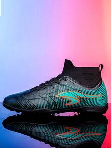 男/女/青少年足球鞋,fg/ag高筒尖頭足球鞋,適用於專業訓練/室內/室外遊戲/運動鞋 - 黑色 - 查看 5