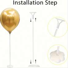 1/10sets, Balloon Stick Stand, Balloon Sticks Holder With Base For Table Desktop Centerpiece Balloon Holder For Birthday Party, Wedding Shower And Anniversary Decoration,Christmas - Multicolor - View 5