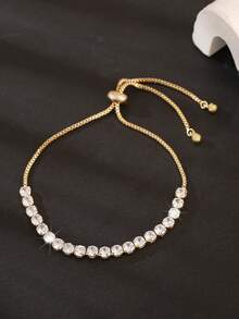 1 Miếng Sang trọng Đồng & Mắt Kết cườm Chuỗi Có thể điều chỉnh Vòng tay , Hoàn hảo Qủa tặng Đối với Ngày - Vàng - Xem 8