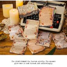 30入組復古手帳材料套裝,包括特殊設計紙張、背景紙、貼紙套裝,網美風格 - 棕色 - 查看 7