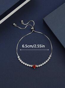 1 pieza Brazalete expandible con forma de corazón de cobre, regalo para el Día de San Valentín, para mamá, para el Día de la Madre