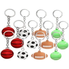 1 Pieza/6 Piezas/12 Piezas Nuevo Miniaturas En Simulación De 3cm Fútbol, Baloncesto, Tenis, Llavero De Rugby Para Llaves Del Coche/regalo De Graduación - multicolor - Ver 20