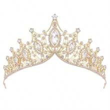 1 件时尚水晶生日派对头饰，适合女士、女孩、婚礼女王皇冠皇家万圣节 - 彩色 - 查看 14