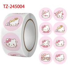 Sanrio 500Pcs/Roll Sticker Kawaii  Hello  Cartoon Kitty Cat Kids Reward Stickers Gift Decoration Decals Toys(Some Parts May Be Random)