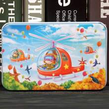 60 件木质拼图玩具铁盒装，高清印刷，注意力训练，蒙特梭利教育儿童礼物 - 彩色 - 查看 29