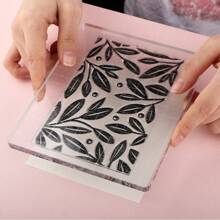 CYFUN DESIGN 3/5/6/7/9 Pcs/Set Clear Acrylic Stamp Block Kit With Grid Lines For DIY Scrapbooking Clear Photo Album Decorative - Clear - View 2