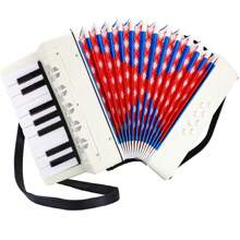 Acordeón de niños, 17 llaves, 8 bajos, acordeón para niños, acordeón de piano con correa de transporte ajustable, acordeón para adultos y niños de 3 años, regalo de instrumentos musicales de Ziehamonikar