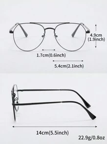 1pc Titanium Double Beam Frog Shaped Classic Rim For Myopia Glasses, Fashion Non-Prescription Glasses Clear Glasses Accessories