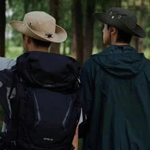 1 pièce Chapeau d"été unisexe multicolore pour l"extérieur, respirant et protection contre les UV pour la pêche, la randonnée, les voyages et le style cowboy avec un grand bord, décontracté