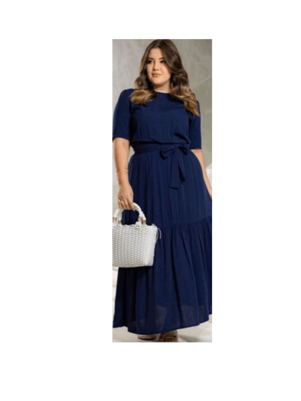 Vestido Feminino Longo Tecido Viscolinho Moda Evangélica