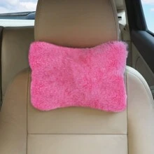 1 cojín de descanso para la cabeza de coche de felpa para reposacabezas de coche, cojín para el cuello trasero de coche, universal - Rosa - Ver 13