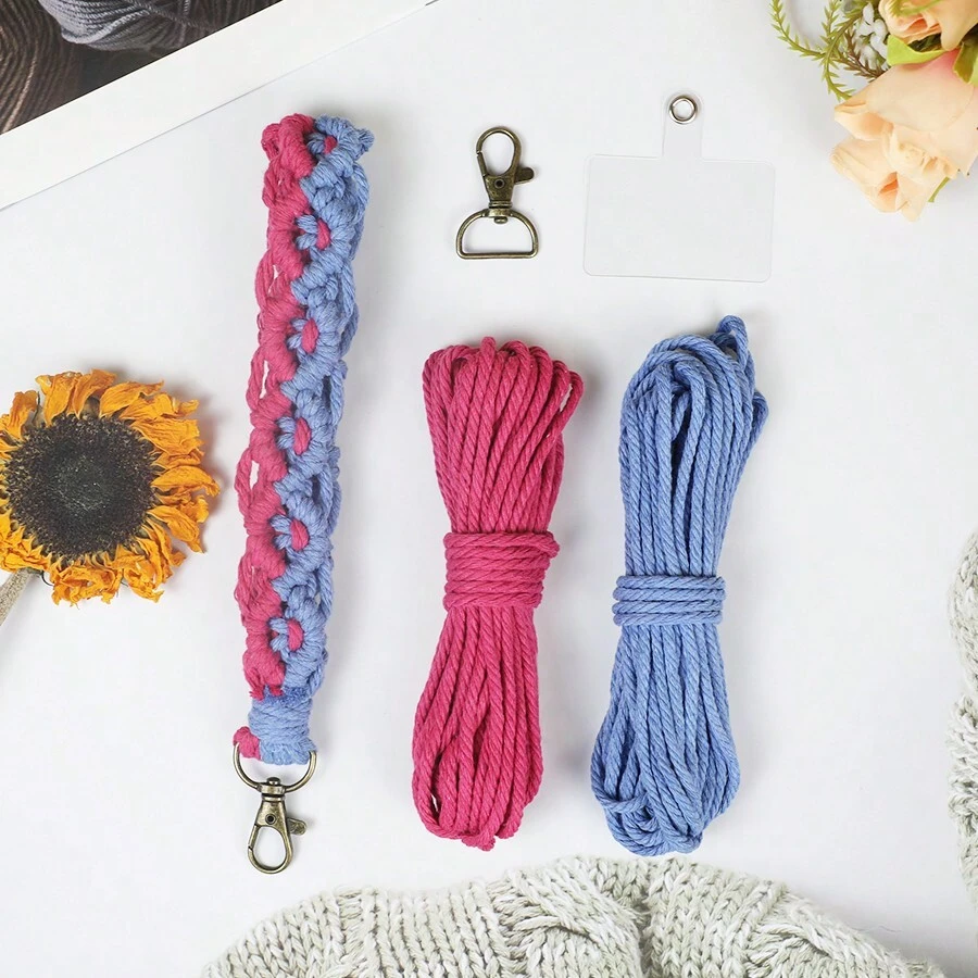 Macrame Kit And Beginner's Tutorial, Diy Diagonal Crochet Keychain ...