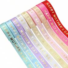 5 Yards/Lot 16mm Size Mother's Day Ribbon Stain Stripes,Bow Cap Accessories Party Gift Wrap DIY Handmade