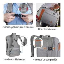 Viaje Para Adulto 1215, 50L Grande Espacio, Aprobado Por Avión 10kg, Mochila Carry On De Mano Transporte - Gris - Ver 9