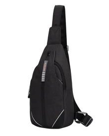 WATERFLY Crossbody Sling Bag Men Women Anti Theft Backpack For Traveling Chest Shoulder Bag - 黑色 - 查看 1