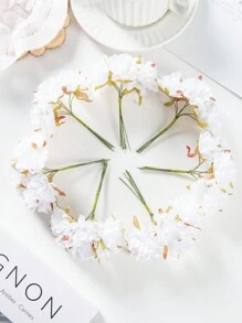 1件（6朵花头）人造迷你康乃馨字母花束，DIY花束，花环材料，糖果盒配件，家居婚礼装饰，新娘手腕花，胸花，头饰材料，新年装饰，生日派对蛋糕装饰，情人节，毕业礼物，家居装饰，返校房间装饰，学习用品 - 白色 - 查看 2