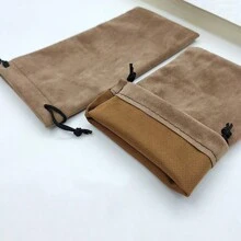 Étui à lunettes et pochette en tissu doux coloré, sac à cordon style frais, sac en tissu compact et portable pour le rangement des lunettes et des bijoux. Accessoires de lunettes pour femmes - Multicolore - Voir 19