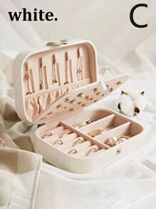 1個多功能珠寶收納盒,小型珠寶盒,便攜式旅行耳環項鍊戒指組織器,收納袋,適用於家庭和旅行 - 彩色 - 查看 6