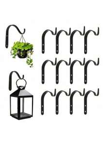 3 Ganci da parete - Perfetti per appendere piante, dispositivi di illuminazione, opere d'arte e altro ancora - Decorazione retrò per interni/esterni, viti incluse - Gancio a forma di J in ferro nero da 71 mm per appendere cesti di piante, vestiti, cappelli, sciarpe, ottimi regali