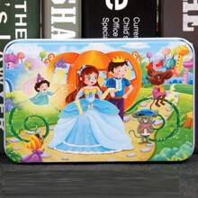 60 件木质拼图玩具铁盒装，高清印刷，注意力训练，蒙特梭利教育儿童礼物 - 彩色 - 查看 27