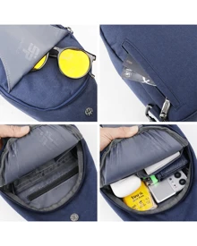 WATERFLY Crossbody Sling Bag Men Women Anti Theft Backpack For Traveling Chest Shoulder Bag - 藍色 - 查看 2