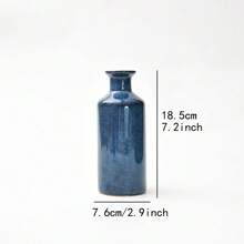 European & American Vintage Blue High-Grade Ceramic Vase For Home Decoration, Suitable For Living Room, Dining Room, Bedroom And Dry Flowers Arranging Gifts Birthday Graduation Back To School Room Decor School Supplies Flower Vase Glass Vase