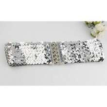 1 Miếng Của phụ nữ Long lanh Eo đàn hồi Thắt lưng Với Khóa , Gương Kim sa Thiết kế , Thời trang Phụ kiện - Nhiều màu - Xem 6