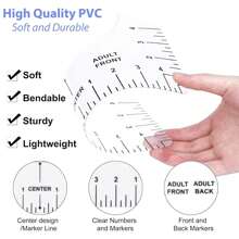 4pcs , Áo thun Cái thước Hướng dẫn Liên minh Công cụ , Dụng cụ may vá Phụ kiện , Cổ chữ V Tròn Cái thước , Thích hợp Đối với Thanh thiếu niên Và Người lớn , Quần áo Công cụ đo lường - Trong sáng - Xem 4
