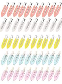 50个防弯曲发夹，隐形发夹，扁平鳄鱼夹，适用于发型设计和化妆，猫爪夹，发卡，学习用品，发饰，头部饰品，发夹 - 彩色 - 查看 14