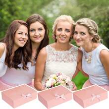 10pcs/5pcs/2pcs - White/Black/Pink/Brown Gift Box With Lid, Gift Box With Ribbon For Bridesmaid Proposal Box, Gift Box For Wedding, Birthday Gift, Shower Party And Other Parties, Valentine's Day Gifts, Valentine Day,Packaging, Birthday, DIY Making, Beauty Storage BOX