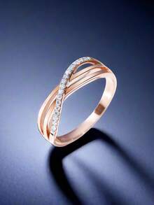 1 Miếng Cổ điển & Thanh tú Sự tréo nhau Thiết kế Của phụ nữ Nhẫn Thích hợp Đối với Mặc hàng ngày - đi qua - Xem 7