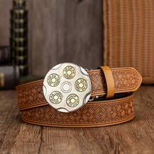 1入便攜式燈泡形狀皮帶扣,帶有可旋轉軸承和獨特的花窗壓紋pu皮革帶,男士時尚腰帶 - 彩色 - 查看 14