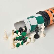 Portable Bucket Packed Travel International Chess Interactive Chess Board Game - Multicolor - View 2