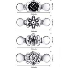 复古针织斗篷、复古开衫夹、正式衬衫胸针夹，适合女士和女孩 - 風格 - 查看 4