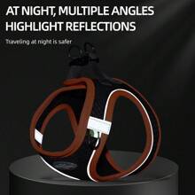 全新款式狗繩,胸前和背後配有透氣網狀帶,適用於遛狗,寵物配件 - 黑色 - 查看 7